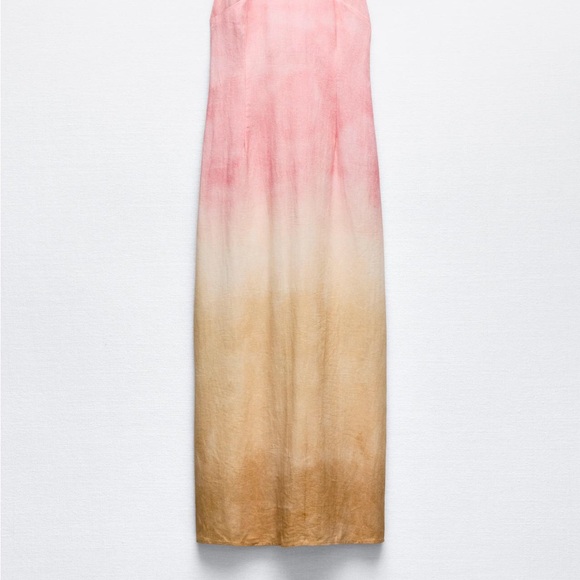 COPY - NWT ZARA TIE DYE MIDI DRESS WITH LINEN - Picture 6 of 9